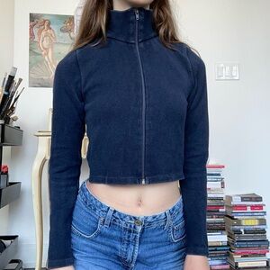 Brandy Melville Cropped Zip Up Sweater